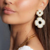 Statement Oorbellen | White Flowers